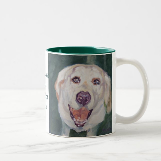 Café Em Dois Tons A felicidade da caneca de labrador retriever é. (Direita)