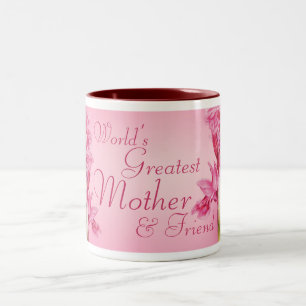 Café Em Dois Tons "A maior mãe e amiga do mundo", caneca rosa de orq