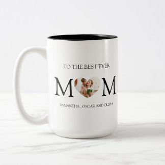 Café Em Dois Tons À Melhor Mãe Caneca de Coração com Foto – Personal