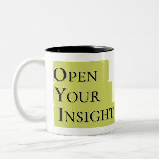 Café Em Dois Tons Abra Seu Insight | Caneca de Citação Motivacional