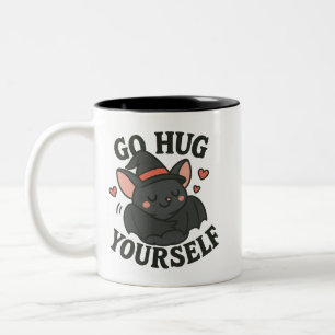 Café Em Dois Tons Abrace-se Caneca de Morcego – Morcego de Bruxa de