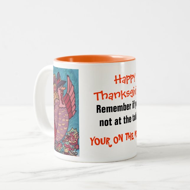 Café Em Dois Tons ACÇÃO DE GRAÇAS que ACENA a caneca de TURQUIA (Frente Esquerda)