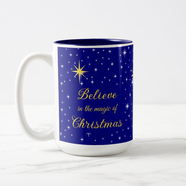 Café Em Dois Tons Acredite na Mágica da Caneca de Natal (Esquerda)