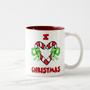 Café Em Dois Tons Adoro caneca de Natal