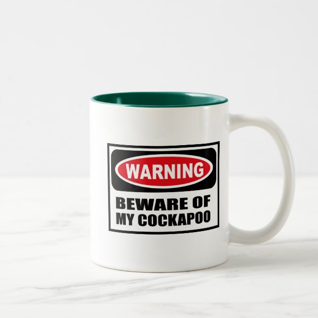 Café Em Dois Tons Advertir BEWARE de MINHA caneca de COCKAPOO (Direita)