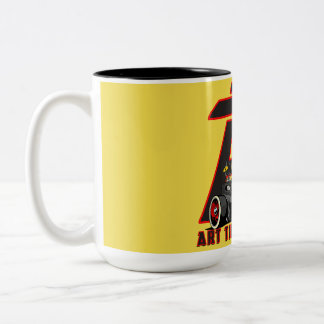 Café Em Dois Tons Amarelo da caneca de ATB Rod