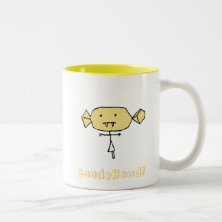 Café Em Dois Tons Amarelo da caneca do bitey de CandyHead
