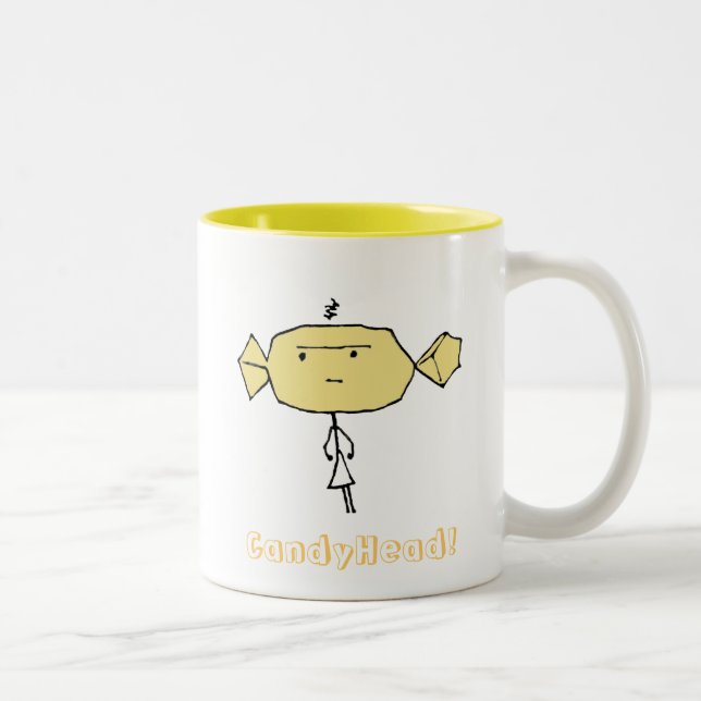 Café Em Dois Tons Amarelo da caneca do grrr de CandyHead (Direita)