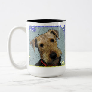 Café Em Dois Tons Ame minha caneca de Airedale