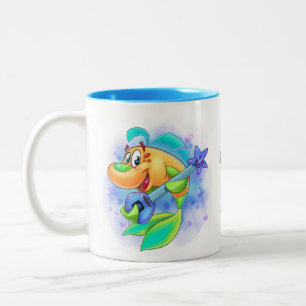 Café Em Dois Tons AmigoPeixe doce caneca de peixe