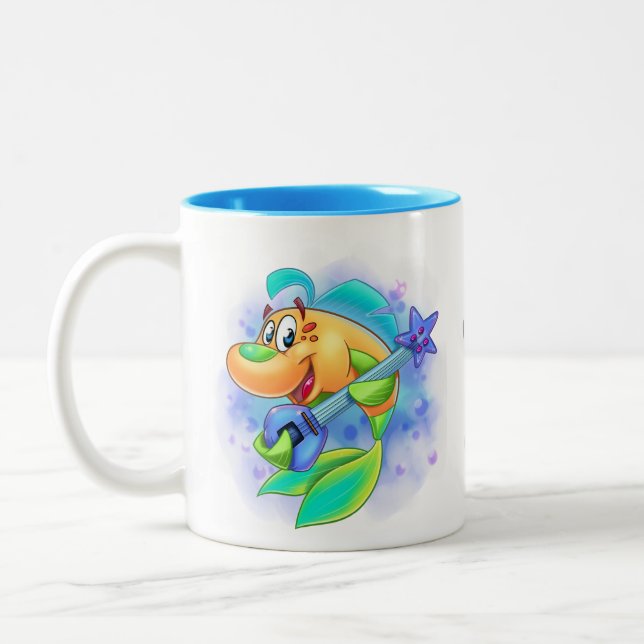 Café Em Dois Tons AmigoPeixe doce caneca de peixe (Esquerda)