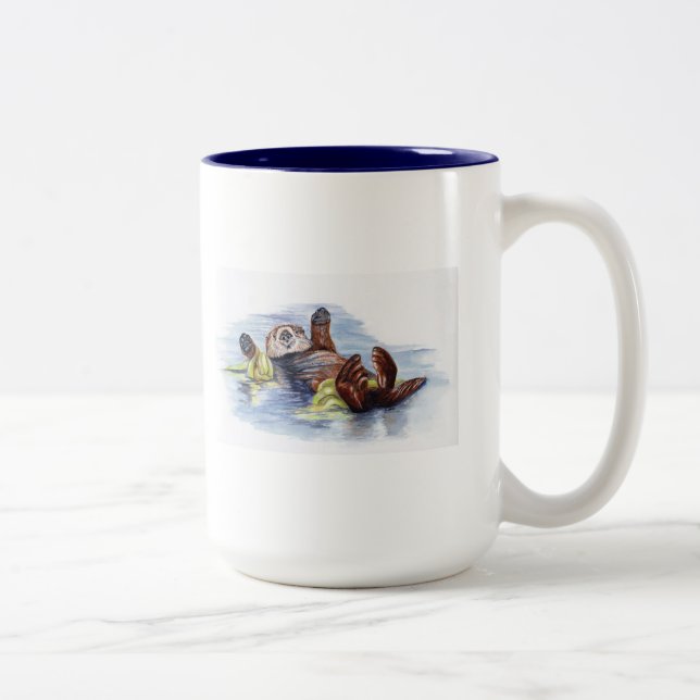 Café Em Dois Tons Amigos da caneca #2 da lontra de mar (Direita)