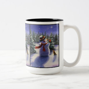 Café Em Dois Tons Amigos de Natal Snowman e caneca de inverno de coe