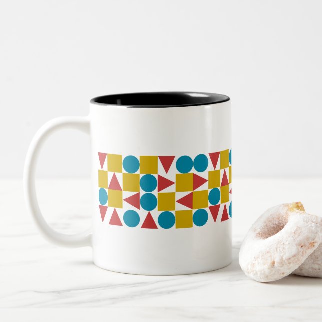 Café Em Dois Tons Amo/preto caneca do Dois-Tom de 325 ml (Com Donut)