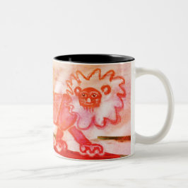 Café Em Dois Tons animal vermelho lunático da floresta da caneca de