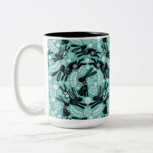 Café Em Dois Tons Ano da caneca de coelho