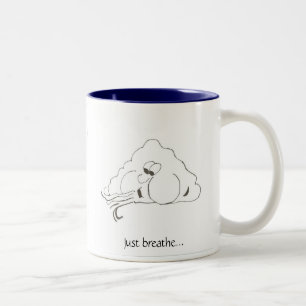 Café Em Dois Tons "Apenas respire" a caneca de sopro do vento