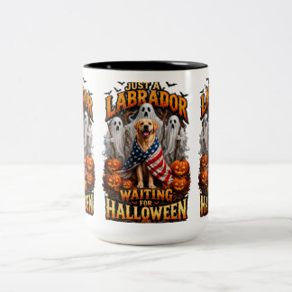 Café Em Dois Tons Apenas um Labrador Esperando pelo Caneca de Hallow
