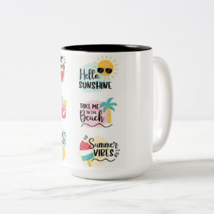 Café Em Dois Tons Aproveite a caneca de Sorvete Sun&Summer