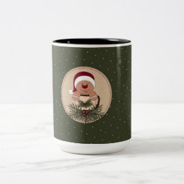 Café Em Dois Tons Arranjo de Caneca do Homem de Biscoito de Gengibre