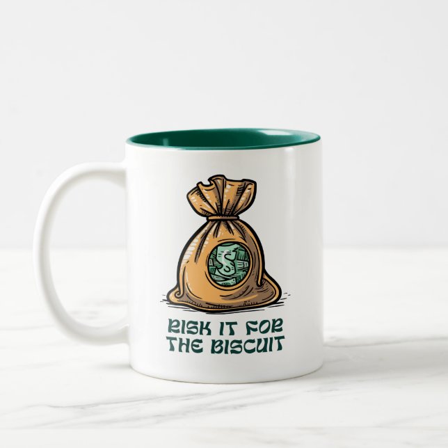 Café Em Dois Tons Arriscar Para A Caneca De Biscoito (Esquerda)