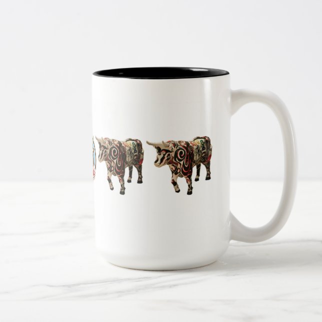 Café Em Dois Tons "Arty o boi" caneca de 15 onças (Direita)