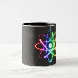 Café Em Dois Tons Átomo de incandescência colorido - caneca