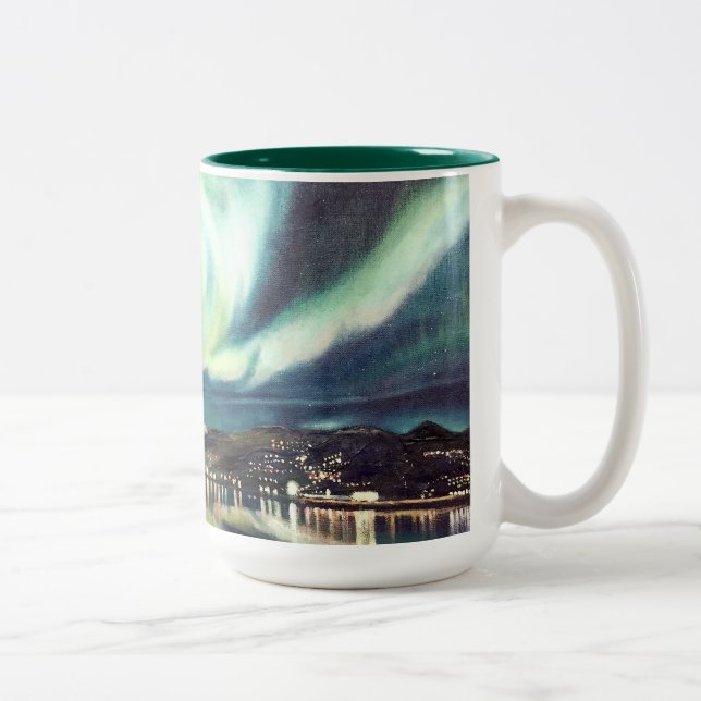 Café Em Dois Tons Aurora boreal - CANECA de Islândia (Direita)