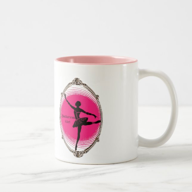 Café Em Dois Tons Ballerina design para caneca de menina (Direita)