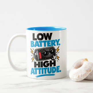 Café Em Dois Tons Bateria Baixa Caneca Divertida de Dupla Face Atitu