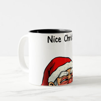 Café Em Dois Tons Bela caneca de Natal - Papais noeis