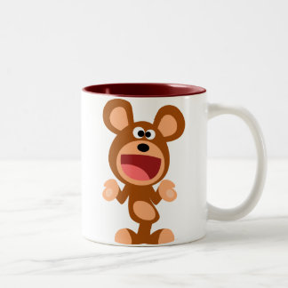 Café Em Dois Tons "Bem..." Caneca do Urso de Desenho Animado Dando d