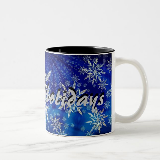 Café Em Dois Tons Boas festas caneca do floco de neve (Direita)