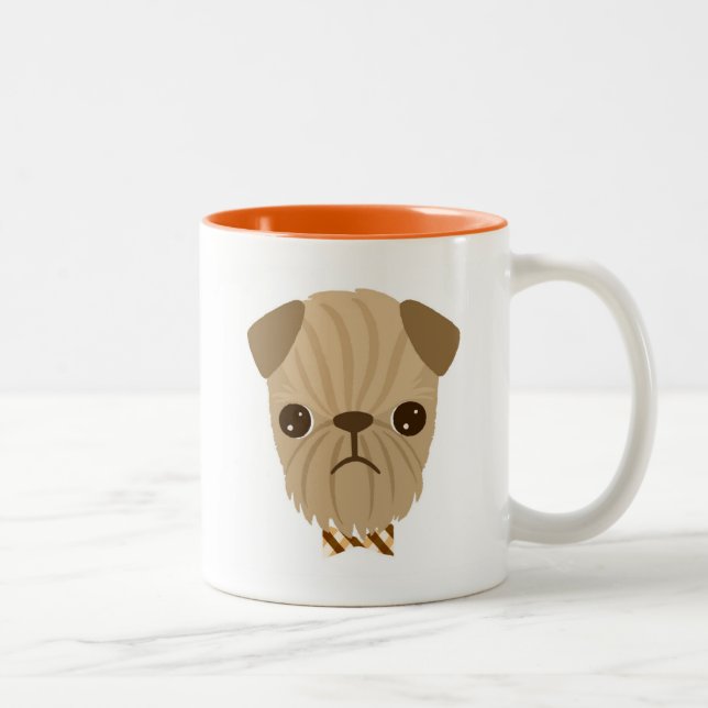 Café Em Dois Tons Bob a caneca de Bruxelas Griffon (Direita)