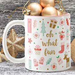 Café Em Dois Tons Bonita Festiva Oh que linda caneca de Natal