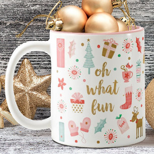 Café Em Dois Tons Bonita Watercolor Oh que bela caneca de Natal