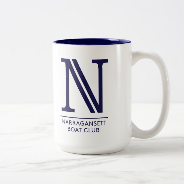 Café Em Dois Tons Branco com interior azul caneca do Dois-Tom de 15 (Direita)