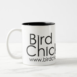 Café Em Dois Tons Branco da caneca de Birdchick