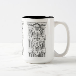 Café Em Dois Tons CADEUCEO Caneca Preta Alta de Duas Cores