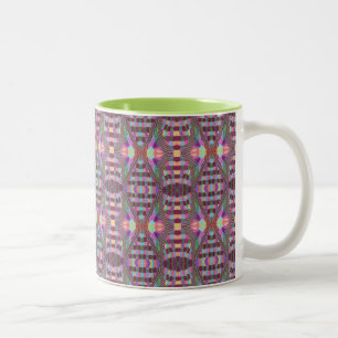 Café Em Dois Tons Caleidoscópio roxo caneca do Dois-Tom de 11 onça
