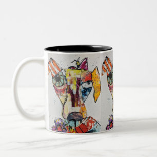Café Em Dois Tons Caneca 11oz Cachorro de Muitas Cores