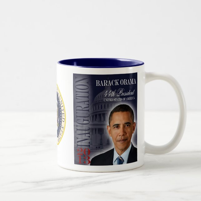Café Em Dois Tons Caneca 2013 comemorativa da inauguração de Obama (Direita)