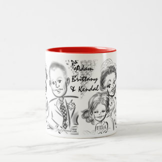 Café Em Dois Tons Caneca 2014 da caricatura do casamento de Brittany