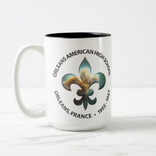 Café Em Dois Tons Caneca 2 da flor de lis de OHS