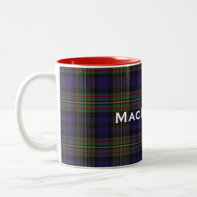 Café Em Dois Tons Caneca à moda da xadrez de Tartan de MacLellan do (Esquerda)