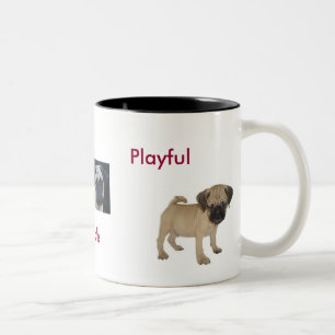 Café Em Dois Tons Caneca adorável, adorável, brincalhão de Puggle