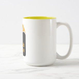 Café Em Dois Tons Caneca Amarela de 450ml Dupla Face