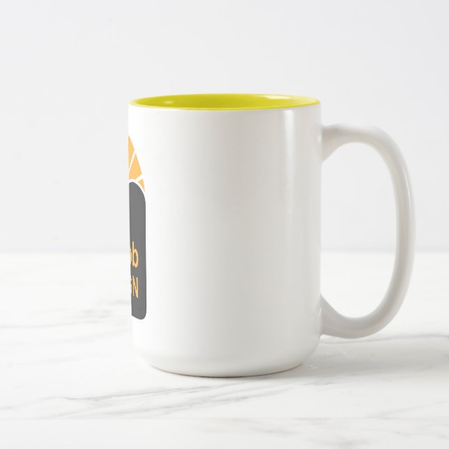 Café Em Dois Tons Caneca Amarela de 450ml Dupla Face (Direita)