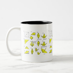 Café Em Dois Tons Caneca amarela de Origami