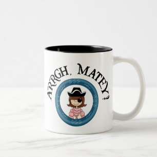 Café Em Dois Tons Caneca amiga da menina do pirata de Arrgh